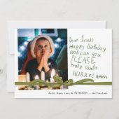 イエス親愛オリーブクレヨンのノート写真クリスマスカード (正面)