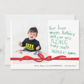 イエス親愛グリーンクレヨンのノート写真クリスマスカード (正面)