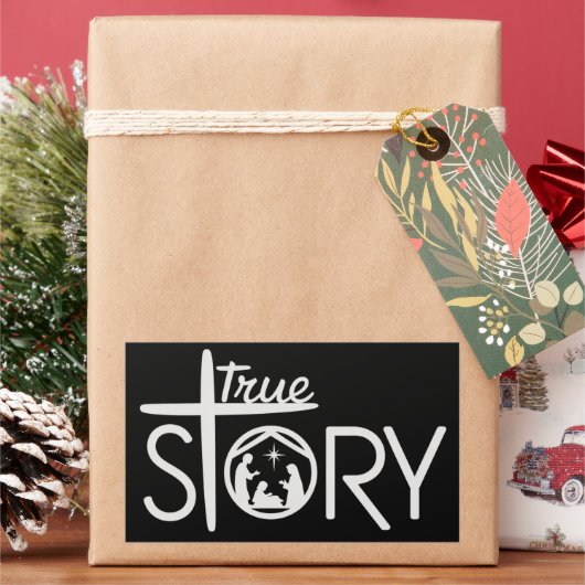 イエス誕生の真実の物語 クリスマス ナティビティ クリスマス 長方形シール (クリスマス)