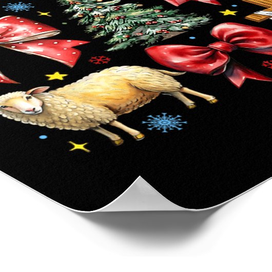 イエス誕生クリスマスコケットボウ出生シーン ポスター (角)