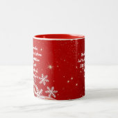 イエス誕生クリスマスレッド/ホワイトマグアート ツートーンマグカップ (中央)