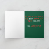 イエス誕生日あなたではないクリスマスカード シーズンカード (内部)