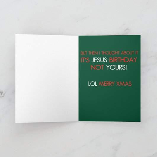 イエス誕生日あなたではないクリスマスカード シーズンカード (内部)