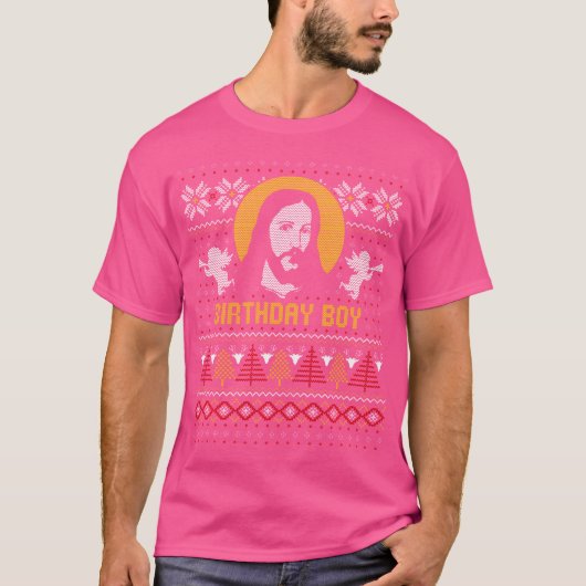 イエス誕生日ボーイ醜いクリスマスデザイン Tシャツ (正面)
