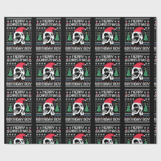 イエス誕生日醜いクリスマスセーター ラッピングペーパー (フラット)