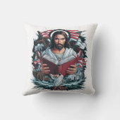 イエス読様の波と信仰の象徴 クッション (裏面)