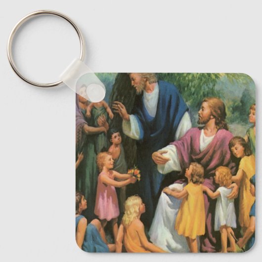 イエス賛美キリストの子供たち，ヴィンテージ宗教 キーホルダー (正面)