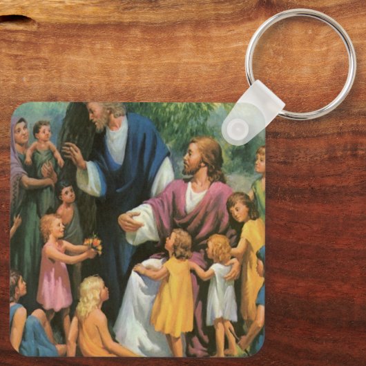 イエス賛美キリストの子供たち，ヴィンテージ宗教 キーホルダー (裏面)