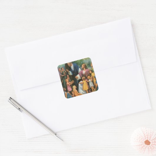 イエス賛美キリストの子供たち，ヴィンテージ宗教 スクエアシール (封筒)