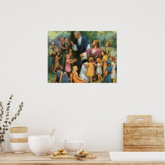 イエス賛美キリストの子供たち,ヴィンテージ宗教 ポスター (キッチン)