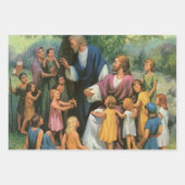 イエス賛美キリストの子供たち，ヴィンテージ宗教 ラッピングペーパーシート (正面)