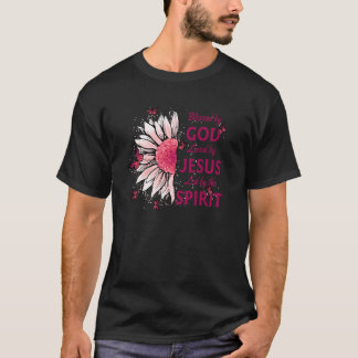イエス賛美ピンクヒマワリとBに愛される神によって Tシャツ