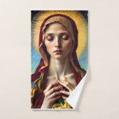 イエス賛美ヴァージンメアリと天使 バスタオルセット (ハンドタオル)