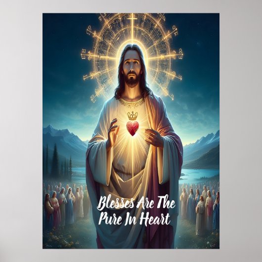 イエス賛美様の清き方：多くの人の中のハート ポスター (正面)