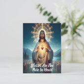 イエス賛美様の清き方：多くの人の中のハート ポストカード (スタンド正面)