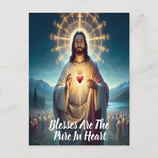 イエス賛美様の清き方：多くの人の中のハート ポストカード (正面)