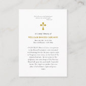 イエス賛美様の聖ハートの葬儀祈りの言葉カード プレイスカード (裏面)