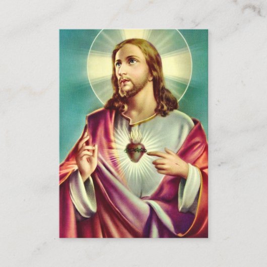 イエス賛美様の聖ハートの葬儀祈りの言葉カード プレイスカード (正面)