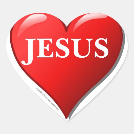 イエス赤いハート ハートシール (正面)