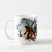 イエス運の十字架の破壊キリスト教信仰 コーヒーマグカップ (左)