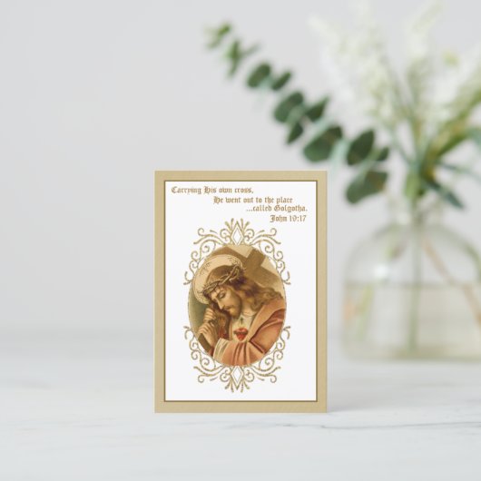 イエス運様のクロス祈りの言葉宗教的な神聖カード 名刺 (スタンド正面)
