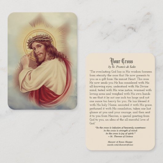 イエス運様のクロス祈りの言葉宗教的な神聖カード 名刺 (正面/裏面)