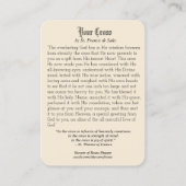 イエス運様のクロス祈りの言葉宗教的な神聖カード 名刺 (裏面)