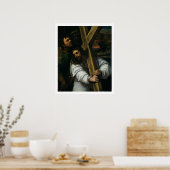 イエス運様の十字架c.1535 (パネル上の油) ポスター (キッチン)