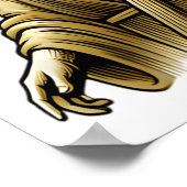 イエス運様の金ゴールドは恵みをもって十字架 ポスター (角)