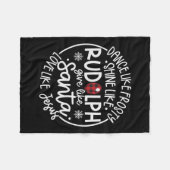 イエス霜の降りたXmaのようなルドルフの愛のように輝く フリースブランケット (正面(横))