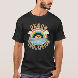 イエス革命ピープルレトロサンレインボークリスティア Tシャツ