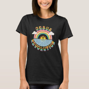 イエス革命ピープルレトロサンレインボークリスティア Tシャツ