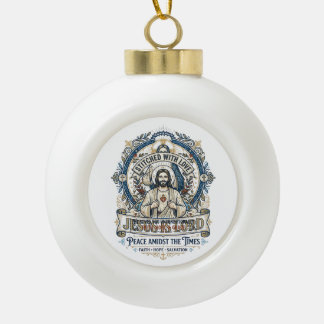 イエス預言終末論ヴィンテージTシャツクリスチャン セラミックボールオーナメント