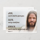 イエス頼さま、シーク、ノック ポストカード (正面/裏面)