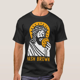 イエス食べのハッシュ・ブラウおもしろいン – Christian Religio Tシャツ
