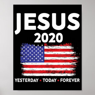 イエス2020年の選挙署名アメリカ国旗の愛国的キリスト ポスター