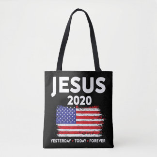 イエス2020年選挙区署名米国国旗愛国キリスト トートバッグ