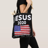 イエス2020年選挙区署名米国国旗愛国キリスト トートバッグ (クローズアップ)