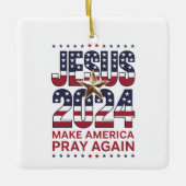 イエス2024再びアメリカ祈を作る セラミックオーナメント (正面)