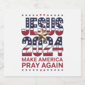 イエス2024再びアメリカ祈を作る ビールラベル (シングルラベル)