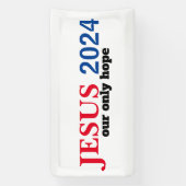 イエス2024我々の唯一の希望の赤白青選挙 横断幕 (縦)