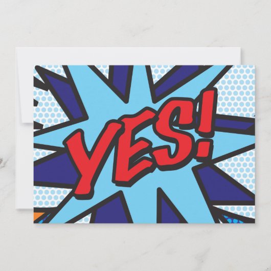 イエス あなたのメッセージ スピーチ バブル ファン レトロ 案内状 (正面)