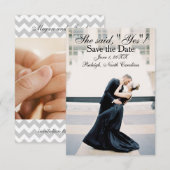 「イエス」と彼女は言った - 3x5 結婚式のご案内 招待状 (正面/裏面)