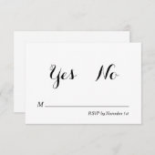「イエス」と言った ウェディング RSVP 招待状 (正面/裏面)
