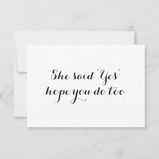 「イエス」と言った 結婚式の出欠確認カード 招待状 (裏面)