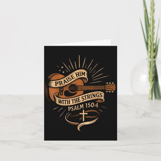 イエス アコースティックギターの弦で賛美せよ カード (正面)