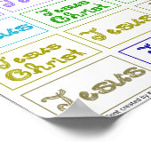 イエス/イエスキリスト生地フォント18ラベルキャプション ポスター (角)