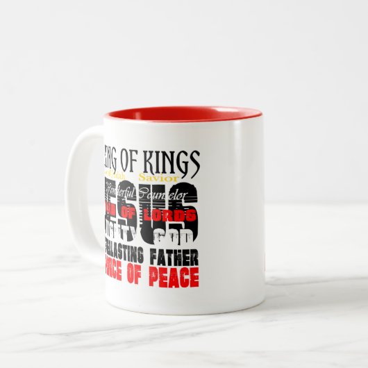 イエス・イザヤの名前9:6クリスチャン ツートーンマグカップ (正面左)