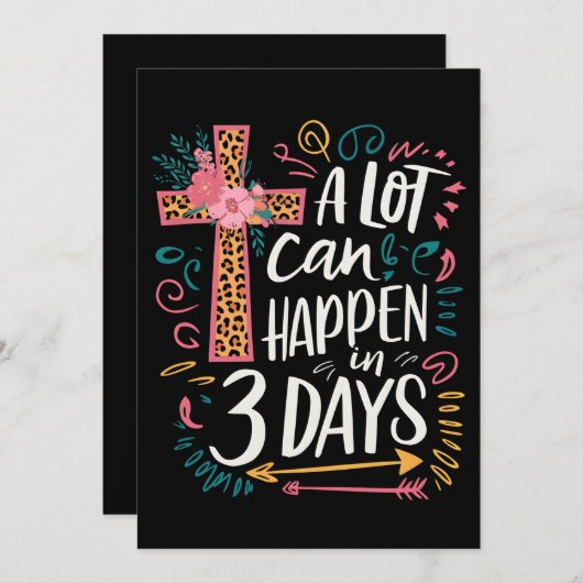 イエス・イースターの3つの日で多くの事が起こる 招待状 (正面/裏面)