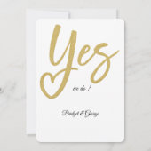 イエス ウィー ドゥ ホワイトゴールド ウェディング 招待状 (裏面)